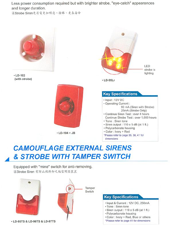 CAMOUFLAGE EXTERNAL SIRENS WITH SUPER BRIGHT LED STROBE
