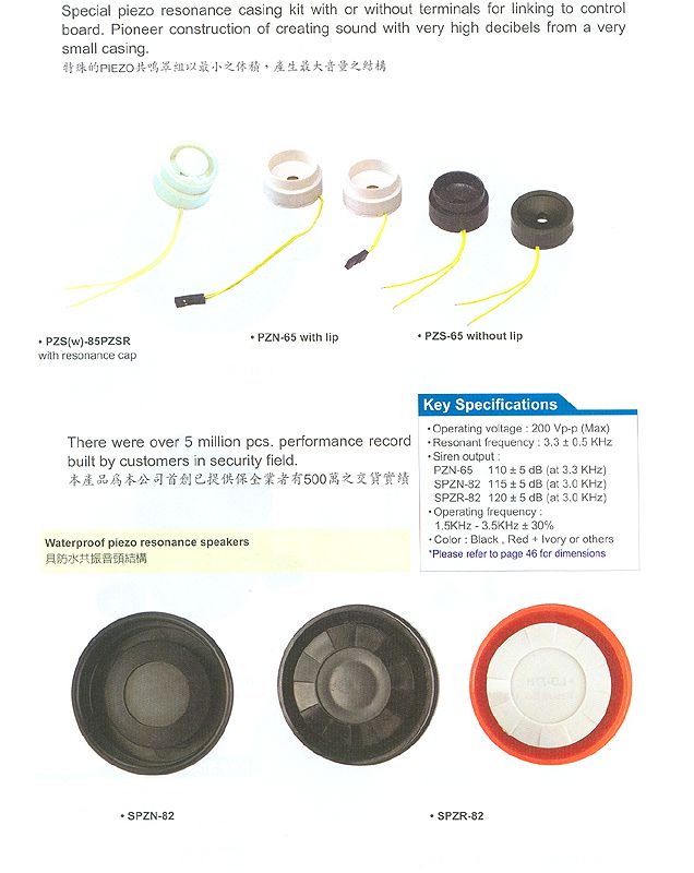 PIEZO ASSEMBLY PARTS & SPEAKERS